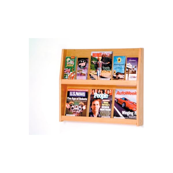 Wooden Mallet 6 Magazine/12 Brochure Wall Display - Light Oak LD24-12LO - main